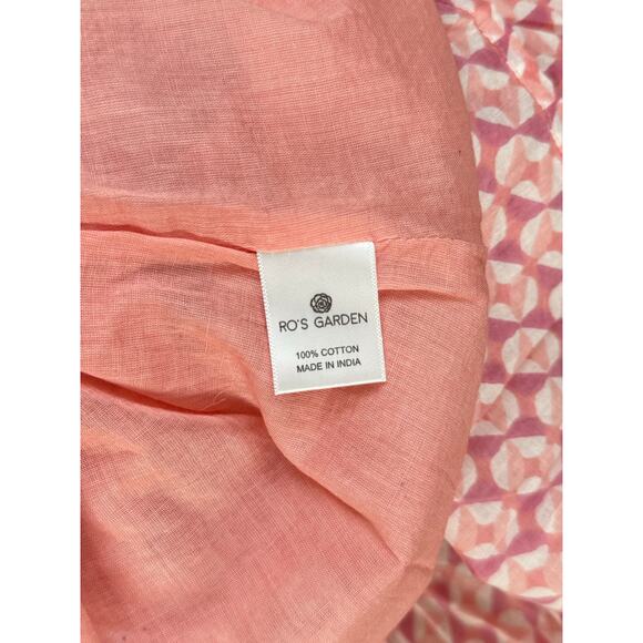 NWT Ro's Garden Helsinki Maxi Puff Sleeve Cotton Dress Tie Waist Pink Garcon XS - Picture 6 of 7